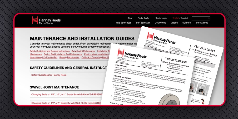 maintenance and installation guide page with pdf examples