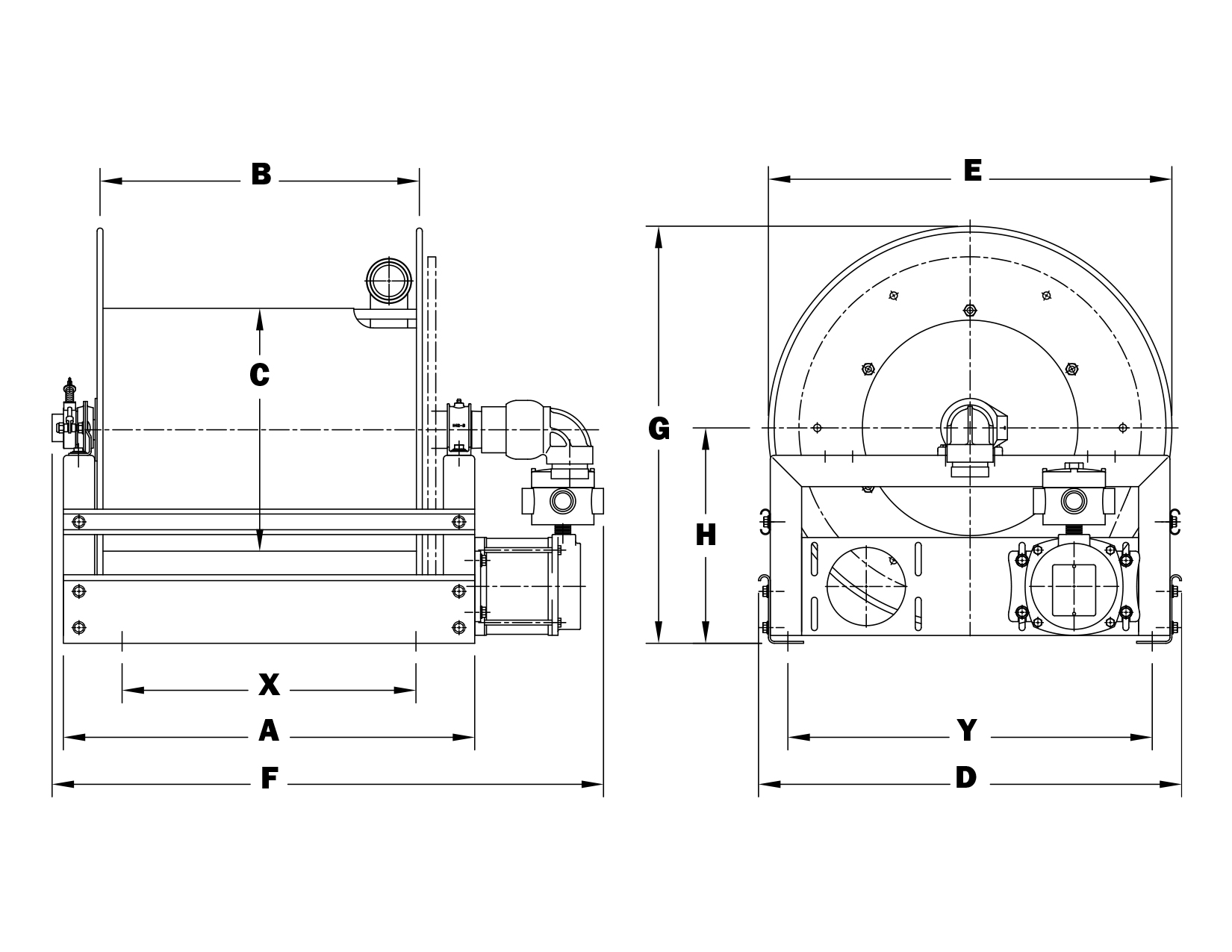 Hannay N400 Series Oxygen/Acetylene Spring Rewind Gas Welding Reels - Reel  with grade R twin hose - 3/8 x 50' - John M. Ellsworth Co. Inc.