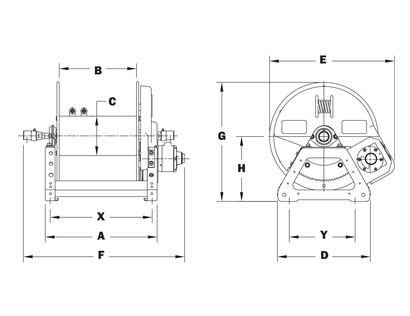 7000 Hannay Manual Bevel Gear Crank Rewind Dual Hose Reel (7032-25-26) —  HoseWarehouse