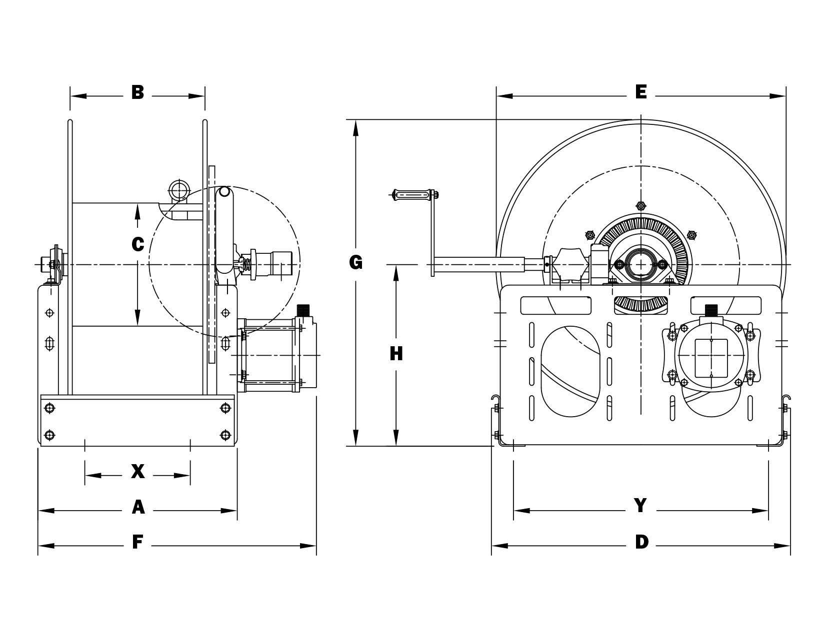 Hannay F Series Manual Rewind Booster Hose Reel 1 in. x 100 ft. F24-23-24 -  John M. Ellsworth Co. Inc.