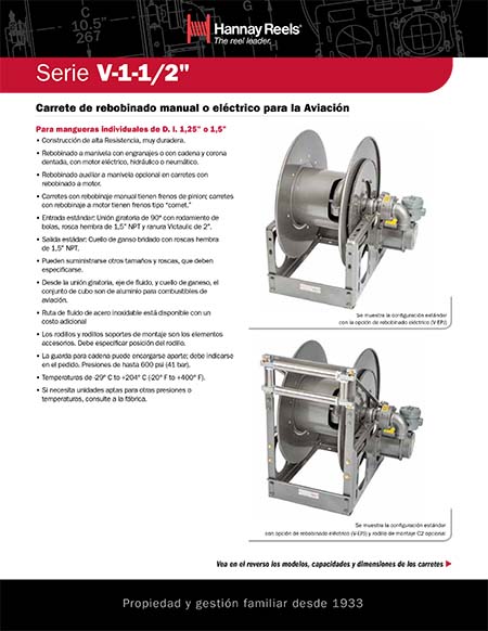 Aviation Series V-1-1/2" Reels (Spanish)